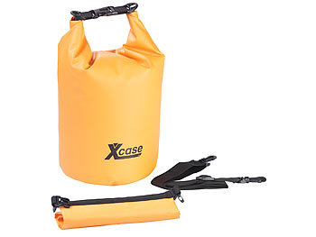 Schwimmsack: Xcase Wasserdichter Packsack, strapazierfähige Industrie-Plane, 10 l, orange