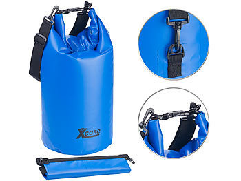 Wasserfester Packsack: Xcase Wasserdichter Packsack, strapazierfähige Industrie-Plane, 20 l, blau