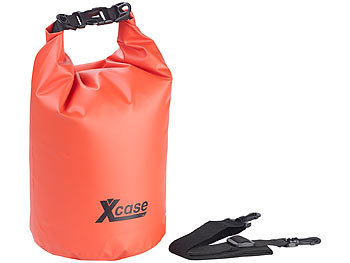 Xcase 3er-Set Wasserdichte Packsäcke aus Lkw-Plane, 5/10/20 Liter, rot