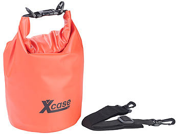 Xcase 3er-Set Wasserdichte Packsäcke aus Lkw-Plane, 5/10/20 Liter, rot