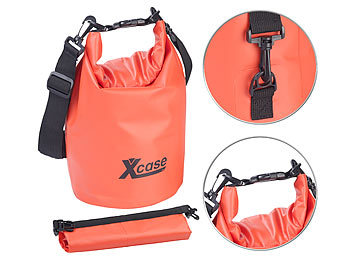 Dry Bag Beutel: Xcase Wasserdichter Packsack, strapazierfähige Industrie-Plane, 10 l, rot