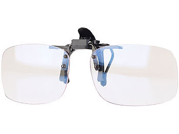 infactory 3er-Set Augenschonende Brillen-Clips, Blaulicht-Filter für Bildschirme