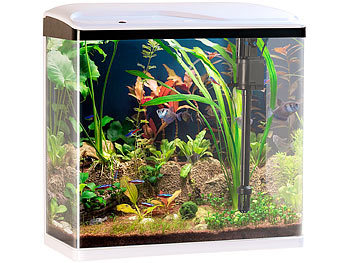 Aquarium Komplettset: Sweetypet Nano-Aquarium-Komplett-Set mit LED-Beleuchtung, Pumpe & Filter, 40 l