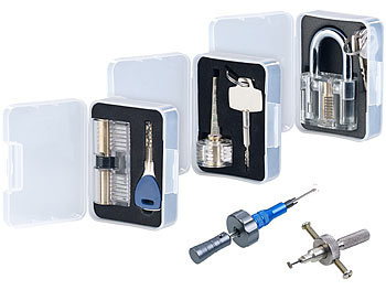 Schlossöffner Werkzeug: AGT Lockpicking-Erweiterungs-Set: 3 Übungsschlösser & 2 Profi-Werkzeuge