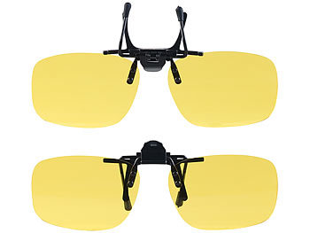 Brille: PEARL 2er-Set Nachtsicht-Brillenclips, abgerundet, polarisiert, UV400
