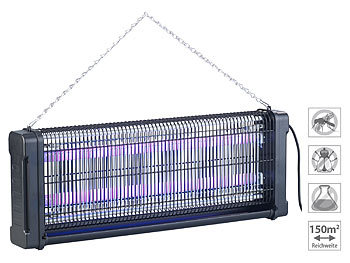 Insektenlampe: Lunartec UV-Insektenvernichter mit Rundum-Gitter, 2 UV-Röhren, 4.000 V, 40 Watt