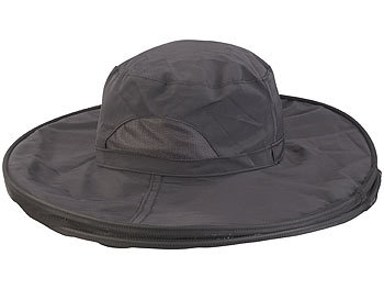 Semptec 3er-Set kompakt faltbare Hüte mit Moskitonetz, 300 Mesh, schwarz