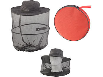 Hut mit Netz: Semptec Kompakt faltbarer Hut mit integriertem Moskitonetz, 300 Mesh, schwarz