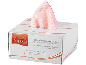 Sichler Beauty 10 Mikrofaser-Kosmetiktücher zur Gesichtspflege, rosa/grau, 30 x 30 cm