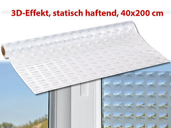 infactory 3D-Sichtschutz-Folie "Rhombus", statisch haftend, 40x200 cm