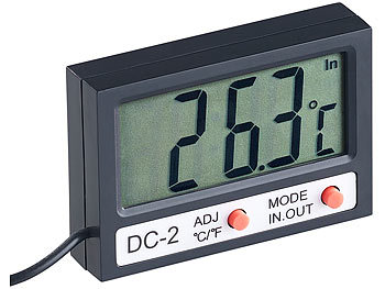 Aquariumthermometer: infactory Digitales Aquarium-Thermometer mit Uhrzeit und LCD-Display, 1 m Kabel