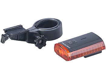 PEARL Akku-Fahrradlichter mit Cree-LED & Halterungen, USB, IPX4, im Set