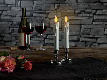 romantische Silber flackernde Tischdekos Dekore Dekorationen Beleuchtungen Tafelkerzenhalter