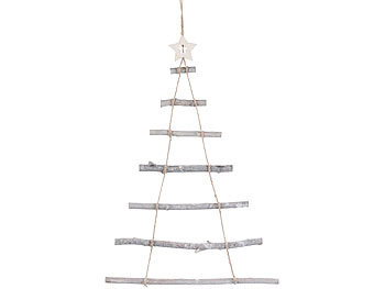 Weihnachtsbaum Leiter: Britesta Deko-Holzleiter in Weihnachtsbaum-Form zum Aufhängen, 48 x 78 cm