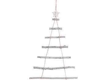 Britesta Deko-Holzleiter in Weihnachtsbaum-Form zum Aufhängen, 48 x 78 cm