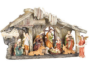 Winterdekorationen Winter-Dekos Krippenzubehöre Wohnzimmer Ställe Holzställe Dekofiguren Jesuskinder
