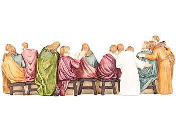 PEARL Deko-Abendmahlszene aus Polyresin, mit 13 handbemalten Figuren