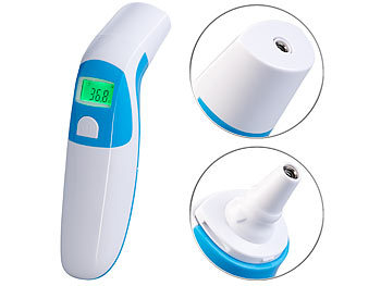Ohrthermometer: newgen medicals Medizinisches 3in1-Infrarot-Thermometer für Ohr, Stirn und Luft