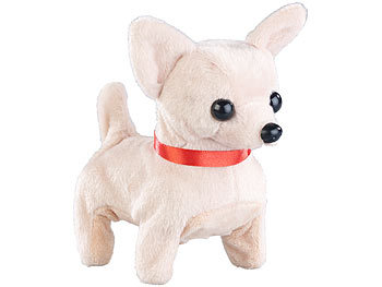 Spielzeughund: Playtastic Niedlicher Plüsch-Chihuahua, läuft und bellt, batteriebetrieben