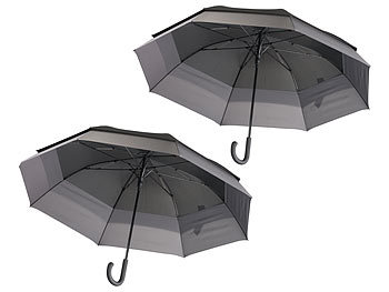 Regenschirm groß: Carlo Milano 2er-Set Großer XXL-Automatik-Stockschirm, windfest, Ø 130 cm