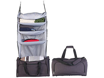 Reisetasche mit Fächern: Xcase Faltbare Reisetasche mit integriertem Wäsche-Organizer zum Aufhängen