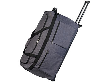 Reisetasche groß: Xcase Faltbare XXL-Reisetasche mit Trolley-Funktion & Teleskop-Griff, 160 l
