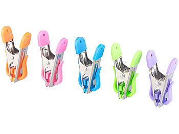 PEARL Soft-Grip-Wäscheklammern mit Doppel-Kleiderhaken, 100 Stück, 5 Farben