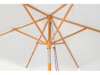 Royal Gardineer Neigbarer Sonnenschirm mit Holzgestell, UV-Schutz 50+, Ø 3 m, beige