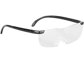 Vergrösserungsbrille: PEARL Randlose Vergrößerungs-Brille, 1,6-fach, mit Schutz-Tasche
