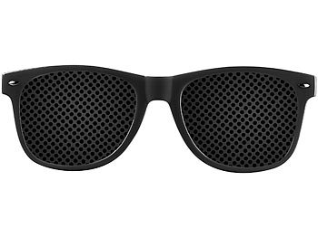 PEARL 3er-Set Lochbrillen zur Augen-Gymnastik und -Entspannung, schwarz