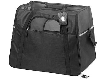 Sweetypet Hand- & Auto-Transporttasche für Haustiere bis 15 kg, Größe L, schwarz