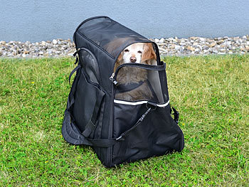 Sweetypet Hand- & Auto-Transporttasche für Haustiere bis 15 kg, Größe L, schwarz