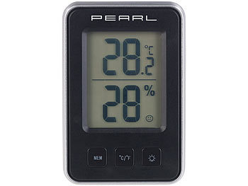 PEARL Digitales Thermometer/Hygrometer mit Komfortanzeige und LCD-Display