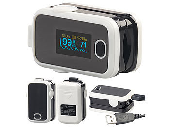 newgen medicals Medizinischer Finger-Pulsoximeter mit OLED-Display und USB-Anschluss