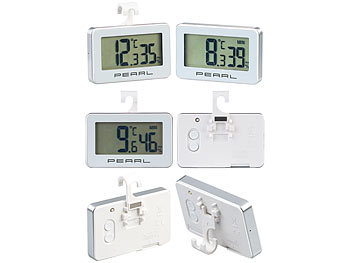 PEARL Digitales Kühlschrank-Thermometer und -Hygrometer mit Haken, 2er-Set