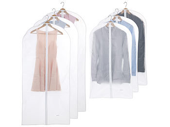 Kleiderhülle: PEARL 6er-Set Kleidersäcke in 2 Größen, 60 x 100 cm und 60 x 135 cm