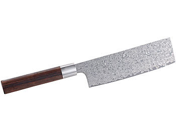 Damast Messer: TokioKitchenWare Handgefertigtes Marken-Damast-Hackmesser mit 17-cm-Klinge