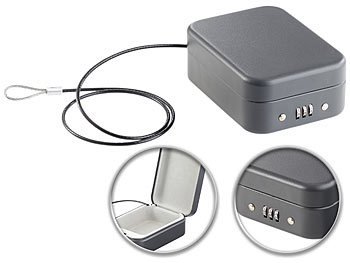 Autotresor: Xcase Mini-Stahl-Safe für Reise & Auto, Zahlenschloss, Sicherungskabel, 0,7l