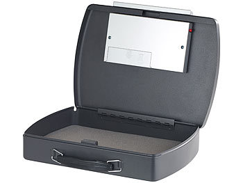 Portabler Safe mit Drahtseil, Zahlencode-Schloss, Koffer-Griff, Diebstahl Muenze