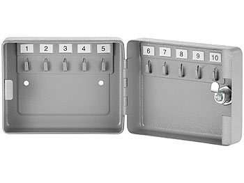 Xcase Mini-Stahl-Schlüsselschrank für 10 Schlüssel, mit Sicherheitsschloss