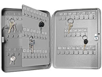 Xcase Stahl-Schlüsselschrank für 93 Schlüssel,  mit 2 Sicherheitsschlüsseln