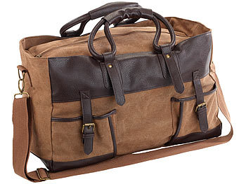Canvas Tasche: Xcase Canvas-Reisetasche mit 2 Außentaschen und Schultergurt, 30 Liter