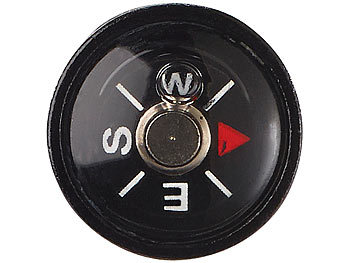PEARL 3in1-Feuerstarter, Notfall-Pfeife & Kompass im Aluminium-Gehäuse, 21 g