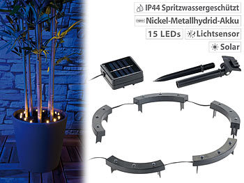 Pflanzenstrahler Solar: Lunartec Solar-Rundum-Licht für Pflanzen, 15 LEDs, Dämmerungssensor, IP44