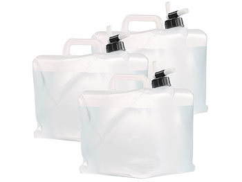 Semptec Faltbare Wasserkanister mit Zapfhahn, 10 Liter, 3er-Set