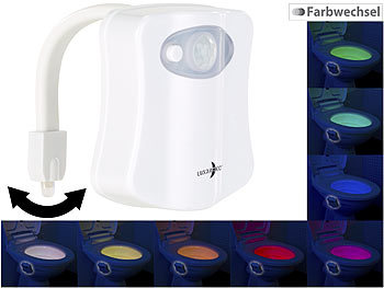 Lunartec LED-Toilettenlicht mit Licht- & Bewegungs-Sensor, 2 Modi, 8 Farben