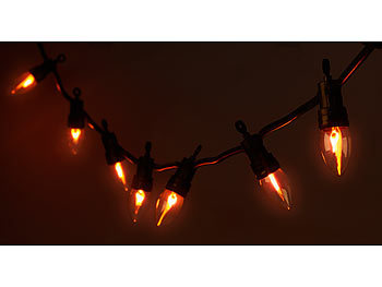 Lichterkette mit Flackerkerzen-Glühbirnen