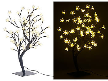 LED Bäumchen: Lunartec LED-Baum mit 64 beleuchteten Blüten, 45 cm, IP44, für innen & außen