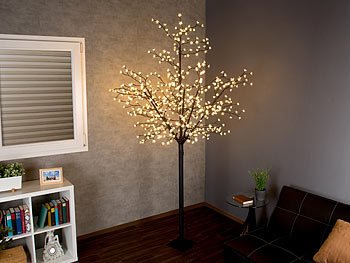 Lunartec LED-Deko-Baum mit 600 beleuchteten Blüten, 250 cm, für innen & außen