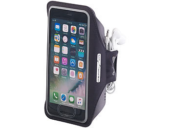 Fitness-Armband: PEARL sports Sport-Armband-Tasche für Smartphones & iPhones bis 4,7", schweißfest